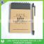 Oem logo environmental notebook with ball pen