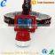 Rechargeable Battery and Solar Charging LED Flashlight Red Plastic Headlight