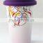 BPA Free Double Wall plastic Coffee Cups with silicone sleeves and covers