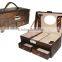 custom large make up pu leahter cosmetic box