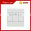 Famous brand BIHU White PC panel 3 gang 2 Way Wall Switch for home