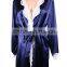 Blue Lace Silk Sleepwear bathrobe Gown Sets