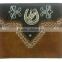 Crocodile Print Money Card Holder Braided Black Leather Western Wallet For Men