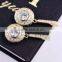 CZ zirconia precious stone fashion circular dangle earrings