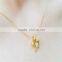 Mother and Daughter Fashion Jewelry, Full Gold with Zircon Long Heart Necklace