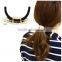 A-1139 Gold Silver Plated Hair Jewelry Tiny Solid Metal Leaf Pendant Black Bands Head Bands For Women