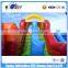 Cheap Giant Inflatable Amusement Park With Double Lane Slide N Obstacles