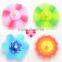 Promotional beautiful flower design wooden spinning top