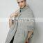 Fashion Gray Knitted Coat Ruffles Neck And Sleeves Knitted Coat