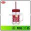 Double wall Large 24 oz acrylic mason jar with straw