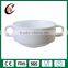 Hot sale cheap white two handle ceramic soup bowl wholesale