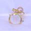 AAA round gold pearl ring, pearl ring finger, cheap pearl ring