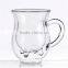 Handcraft Borosilicate Creative Cute Transparent Heat-resisting Double-layer Cow Milk Glass Cup 250ML