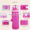 Bulk items of 750ml BPA free Sport drinking bicycle Bottle Foldable silicone spray water bottle for camping,hiking