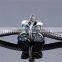S034 Globalwin Silver Jewelry Antique Silver Blue Zircons Paved Butterly Charm Dangling Shiny Silver Charm