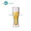 china supplier hot sell borosil double wall sublimation glass beer mug for 400ml