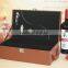 Chinese Factories Wholesale Custom High-grade PU Leather Wine Champagne Boxes, Brown Gift Box