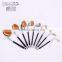 New Fashion High Quality Hot Sale Popular 9Pcs Synthetic Hair Golf Oval Makeup Brush Set