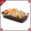 Classic and durable food grade plastic wicker hand woven bread basket for bakery display