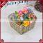 Decoration shallow mouth design straw woven heart shaped flower pot