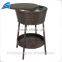 Outdoor patio PE rattan wicker ice bucket cooler with tray&stand