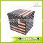 Flag Printed Foldable Faux Leather Toys Storage Ottoman