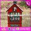 New design red house shape Christmas wooden music box W07B023B