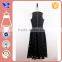 Elegant Fashion Black Sleeveless Mesh Maxi Jacquard Dinner Party Dress