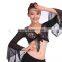 Floral embroidery belly dancing choli top with batwing sleeve