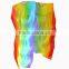 Fashion Color 1 Pair Dancing Charmeuse Silk Bamboo Rainbow Veils Fan Belly Dance