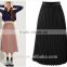 The summer ladies classic wear long maxi skirts chiffon pleated hight waist skirt for women