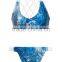 ladies fashion print and cross strap bikini-2