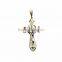 Two Tone Plated Filigree Crucifix Pendant