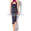 Red Woman Jogging Shirts Body Building Sport Wear Aerobics Pant Suit
