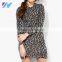 YIHAO FALL Fashion Ladies Western Dress Designs Floral Crochet Dress Long sleeve Bodycon Mini Dress