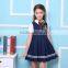 latest design navy blue nice girl plaid dress elementary quality school uniform