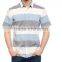 Coral Striped Short Sleeve Buttonless Men Shirt