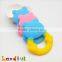 Cute Animal Shaped Frog Smile Face Teething Ring Silicone Baby Finger Teether