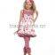 Wholesale girls ruffle pants sets beauty printed raglan ruffle shirt and pants