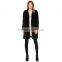 SJ430-01 Long Sleeve Ladies Luxury Rabbit Fur Jacket Long Length Suit Style Women Jacket
