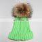 Hot sale lady pom pom beanies wholesale acrylic raccoon fur ball beanies