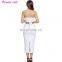 2017 Women Sleeveless White Bodycon Casual Midi Dress