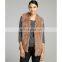 Taupe Rabbit Fur V-neck Vest /quality Supplier+OEM+ODM