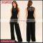 Lovely Black Sequin Mesh Jumpsuit Sleeveless High Waist Wide Leg Romper Jumpsuit