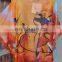 KGN INDIAN STYLE HAND PAINTED ORANGE SILK ART TO WEAR LONG PONCHO TUNIC DRESS