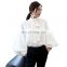 TWOTWINSTYLE  Lantern Sleeve Satin Shirts Blouse Women Lace up Casual Blouses Tops Korean Clothes