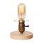 Edison Bulb Table Lamp Wood Base With Switch Desk Lamp