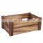Vintage rustic wooden storage fruit crate decorative tray carrier box