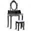 Black mirror bedroom furniture wood dressing table