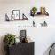 Rustic Set of 3 Black Wall Mounted Floating Wood Shelves Wood for Wall